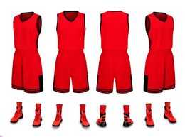 2019 New Blank Basketball jerseys printed logo Mens size S-XXL cheap price fast shipping good quality NEW RED BLACK GOLD RBG001n