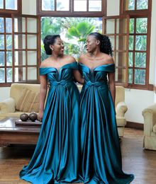 Aso Ebi Arabic Hunter Green Cheap Bridesmaid Dresses Sweetheart A-line Guests Dresses Sexy Simple Formal Party Evening Gowns BD9001