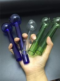 Super big 20cm length mixed color Pyrex Glass oil burner pipe clear glass tube glass pipe smoking pipes