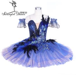 children navy blue swan lake ballet tutu women girls professional classical ballet tutu costume adult BT9240