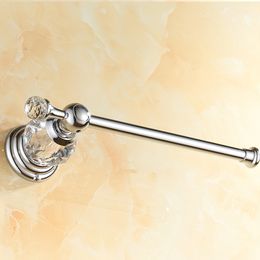 Gold Polished Toilet Paper Holder Solid Brass Bathroom Roll Accessory Wall Mount Crystal Tissue Y2001082997