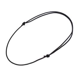 20pcs/lot Black Genuine Leather Cord Knot Slider Long Adjustable Choker Necklaces For Jewellery Making