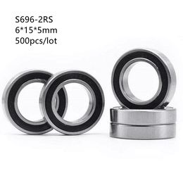 500pcs 696RS 696-2RS 696 2RS RS 6*15*5mm Rubber sealed deep groove ball bearings Miniature Mini bearing 6x15x5mm