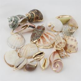 Sea Natural Shell Conch Charms Pendant 10pcs/lot For DIY Bohemia Jewellery Earrings Making Accessories