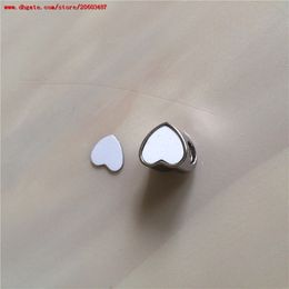 new style sublimation blank metal heart bead photo item for valentine's day gift hot transfer printing custom consumables wholesales