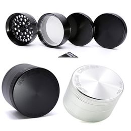 Space Case Herb Grinder Aluminum Alloy 63mm Tobacco Grinders 4 Layers Spacecase Black Silver Smoking Accessores