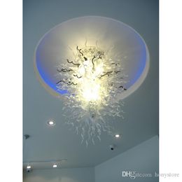 Modern Clear White Colour Crystal Hand Blown Glass Lamp Style Chain Chandelier Lighting and Pendant Lamps