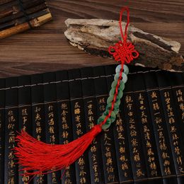 Polyester Chinese Knots Knotting Chinese Style Gifts Lucky Amulet Fake Jade Coin Tassel Fringe Pendant Decoration