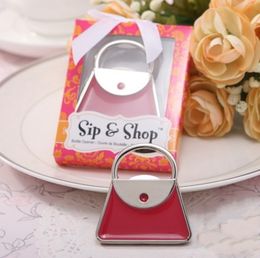 Sip & Shop Purse Shaped Bottle Opener Wedding Favors Beer Wine Openers Bridal Shower Party Gifts Wholesale
