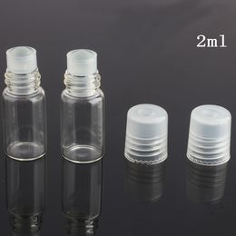wholesale hot 2ML transparent glass bottle with roll on (glass ball) bottle for eye cream,perfume,essentical oil,lip gloss