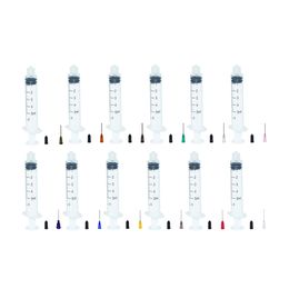 5ml Industrial Syringes with Plastic 1 Inch Mixed Size Blunt Tip Fill Dispensing Needle Total Cap Pack of 11