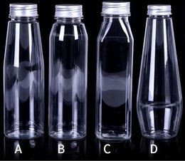 2019 Wholesale new Transparent PET juice bottle 350ML Disposable green beverage bottle