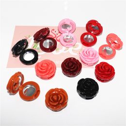 DIY Elegant Plastic Cosmetic Blusher Compact, Portable Lipstick Container,Flower Eyeshadow Powder Case F2185