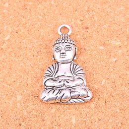 12pcs Charms meditate buddha Antique Silver Plated Pendants Making DIY Handmade Tibetan Silver Jewelry 39*23mm