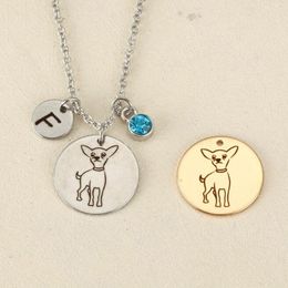Fashion Custom Pet Round Pendant Gifts Stainless Steel crystal necklace Gift