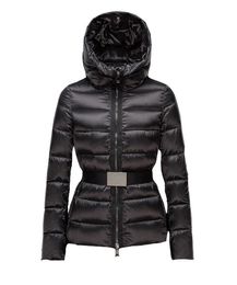 Fashion Winter Down Jackets Women Hooded Coat with Sashes Outdoor Designers Fur Clothes for Lady Slim Top-Quality Outerwear Online