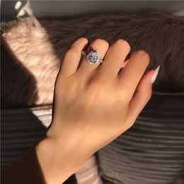 pear wedding band set UK - Lovers Promise Ring set Pear cut Diamond CZ 925 Sterling Silver Engagement Wedding Band Rings for women Jewelry