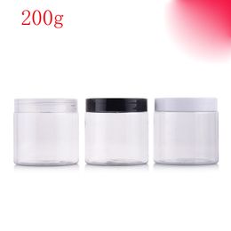 200g runde klare Farbe leerer Kunststoffcreme-Maske PET-Flaschen-Behälter-Behälter für kosmetische Verpackungen Hautpflege-Creme-Zinn