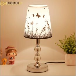 Nordic Crystal Table Lamps PVC Desk Lamp Stainless Steel Tafellamp For Bedside Hotel Decoration Bedroom Lamp Lampara De Mesa