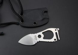 Drop shipping EDC Pocket knife D2 58HRC Stone Wash Blade Outdoor Camping Hiking Survival Gear with ABS K Sheath free shipping