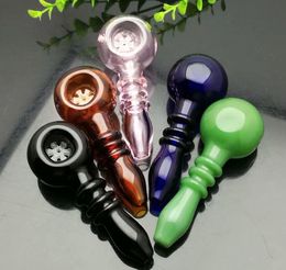Three-wheeled snowflake stained pipe Glass Bongs Smoking Pipe Water Rig Glass Bowls Oil Burn