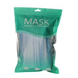 100pcs Disposible Masks Ziplock Flat Packaging Storage Bags Printed Non-Medical Face Mask Zipper Seal Mylar Pouches Plastic Packing Bag