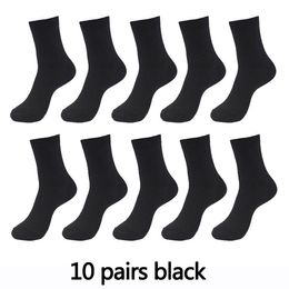 10 Pairs/Lot Mens Bamboo Fiber Socks Business Breathable Deodorant Compression Male Plus Size