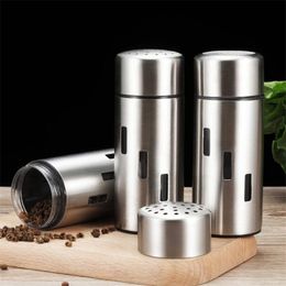 Stainless Steel Spice Jar kitchen Accessories Seasoning Sprays Jar Pepper Salt Shaker Cruet Condiment Cooking Tools