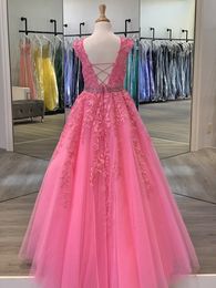 Cap Sleeve Pageant Gowns for Little Girls 2020 Ballgown Style with Tulle Skirt Lace Floral Appliques Lace-Up Back Long Kids Prom P215n