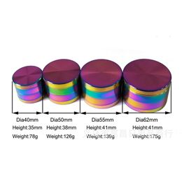 Dazzle Zinc Making Smoking Herb Grinders Rainbow Color Flat Smoke Cracker Hot Selling With Various Pattern 12 5gc J1