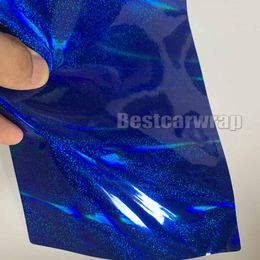 Laser Dark bue Rainbow Neo Chrome holographic Vinyl Wrap For car wrap with Air bubble Free for Car covering hologram stickers 1.52x20m/Roll