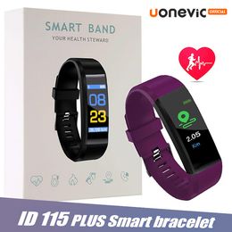 ID115 Plus Color Screen Smart Bracelet Fitness Tracker smartband Heart Rate Blood Pressure Monitor Smart Wristband