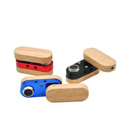 Fold Wood Material Mini Portable Metal Innovative Design Smoking Pipes For Tool Cigarette Tobacco factory outlet