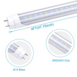 T8 T12 4FT LED Tube Light Bulbs, 48 Inch LED Replacement for Flourescent Tubes, Ballast Bypass, Dual-end Powered, 4 Foot Garage Warehouse Shop Lights