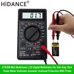 HiDANCE Mini LCD Digital Multimeter For Volt Amp Ohm Tester Metre Voltmeter Ammeter Overload Protection With Probe