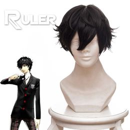 Short Layer Anime Persona 5 Akira Kurusu Cosplay Wig