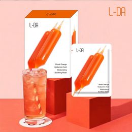 10pcs Facial Mask Korea L-DA Blood Orange Face Mask Moisturising Firming Shrink Pore Anti Acne Print Skin Care