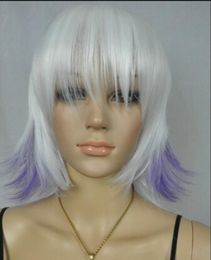 WIG shipping White and purple Fashion Cosplay Sexy Women's Short Bob Natural Hair Wigs