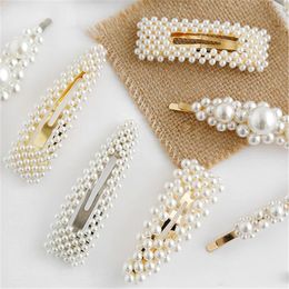 Fashion kids designer Hair Clips pearl Gold Girls Barrettes Hair Pin boutique teenage girls barrettes Kids Hair Accessories