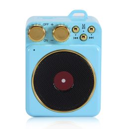 2020 new record player cross-border retro portable mobile phone audio high quality mini magnetic Bluetooth speaker