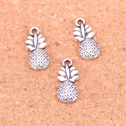 93pcs Charms double sided pineapple Antique Silver Plated Pendants Making DIY Handmade Tibetan Silver Jewellery 19*9mm