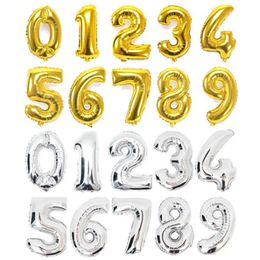 50pcs/lot Fast shipping 18 inch Number Foil Helium Balloons 18" balloon For Birthday Party Celebration decoration