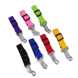 Adjustable Dog Car Safety Seat Belt Nylon Pets Puppy Seat Lead Leash Harness Vehicle Seatbelt 7 Color LX7103