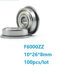 100pcs/lot F6000ZZ F6000 ZZ F6000Z F6000-ZZ 10x26x8mm flange Ball Bearing deep groove 10*26*8mm