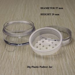 nail art packaging Canada - 20pcs 20g Clear Empty Cosmetic Packaging Loose Powder Container Plastic Jar Jars Container Pot With Lids For Makeup Nail Art