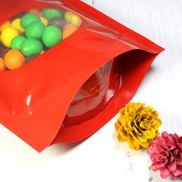 Foil Stand Up Zip Lock Pouches with Clear Window For Snack Storage Resealable Bag Free Shipping