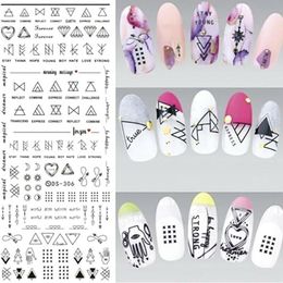 Manicure Water Applique Transfer Sticker Letter Theme Nail Decorating Technique DIY Beaut.A874