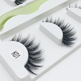 Luxury 3D mink false eyelashes 3 pairs set natural long thick fake lashes with tweezer tools 10 models available DHL Free