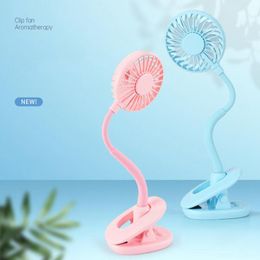 Mini Clip Fan Portable Cool Rechargeable Hand Fan With Led Light Desktop Colorful Night Light Fans Party Favor 100pcs OOA8105