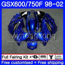 Body glossy blue black For SUZUKI KATANA GSXF 600 750 GSXF750 98 99 00 01 02 292HM.29 GSX 750F 600F GSXF600 1998 1999 2000 2001 2002 Fairing